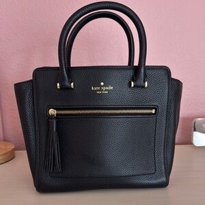 Kate Spade Black Pebbled Leather Purse w/ Crossbody Strap